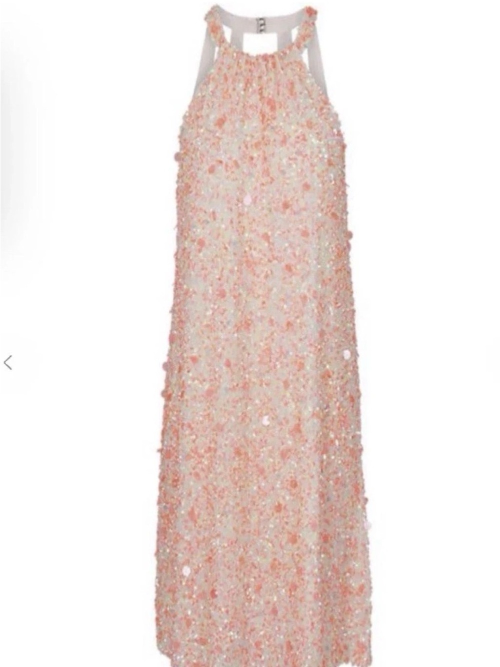 French Connection Blush Pink Sequin Formal Dress halter Sz 2 new